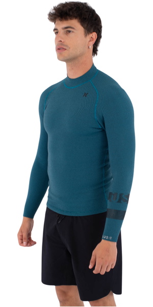 2026 Hurley Mens Plus Texture 1.5/1mm Wetsuit Jacket MSJ0013109 - Black / Sky Blue